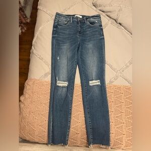 Flying Monkey Distressed Dark Blue Skinny Jeans